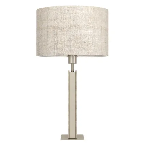 Candeeiro de Mesa com Base em Travertino e Abat-jour em Linho BELESAR EGLO 390408