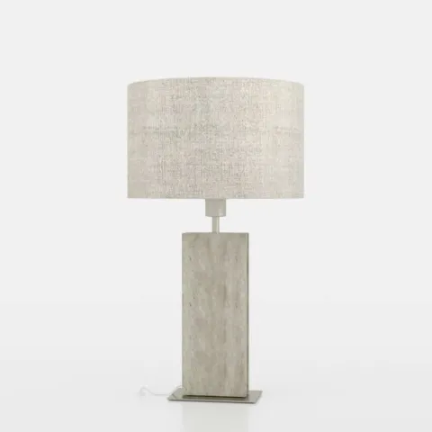 Candeeiro de Mesa com Base em Travertino e Abat-jour em Linho BELESAR EGLO 390408