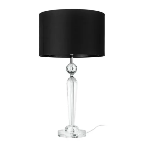 Candeeiro de mesa com base em vidro cristal e abajur preto PASIANO 1 EGLO 390158