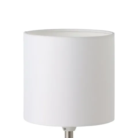 Candeeiro de mesa com base metálica níquel mate e abajur branco PASTERI EGLO 95725