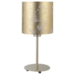 Candeeiro de Mesa com Base Metálica Champanhe e Abajur em Tecido VISERBELLA EGLO 97646