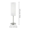Candeeiro de Mesa com Base Metálica Níquel Mate e Abajur em Vidro Branco TROY 3 EGLO 85981