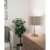 Candeeiro de Mesa com Base Níquel Mate e Abajur Taupe MASERLO EGLO 31629