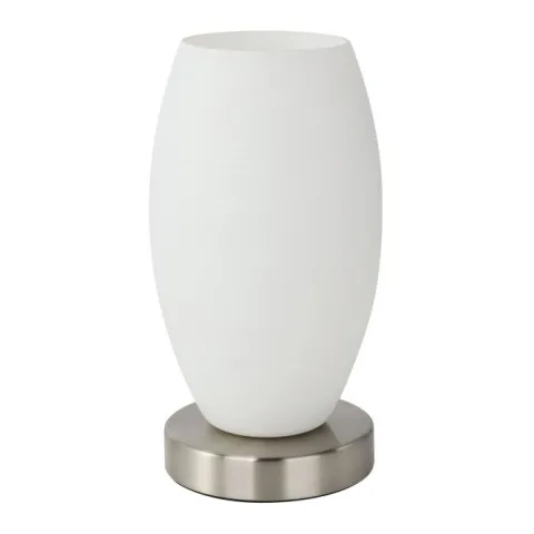 Candeeiro de Mesa com Base Níquel Fosco e Abajur Branco BATISTA 3 EGLO 97589