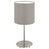 Candeeiro de Mesa com Base Níquel Mate e Abajur Cinzento PASTERI EGLO 95726