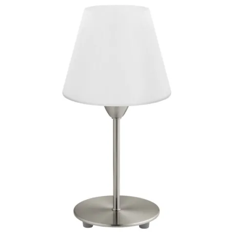 Candeeiro de Mesa com Base Níquel Mate e Abajur em Vidro Opalino DAMASCO 1 EGLO 95785
