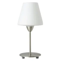 Candeeiro de Mesa com Base Níquel Mate e Abajur em Vidro Opalino DAMASCO 1 EGLO 95785