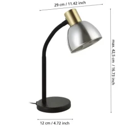 Candeeiro de mesa com base preta e latão escovado MACERE EGLO 901062