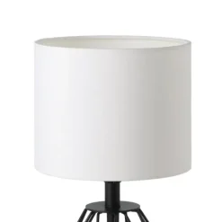 Candeeiro de Mesa com Base Preta e Abajur Branco CARLTON 2 EGLO 95789