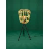 Candeeiro de Mesa com Base Tripé e Abajur de Bambu MONTEZUELO EGLO 390154