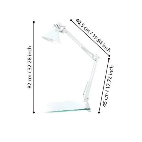 Candeeiro de Mesa com Braço e Cabeça Ajustáveis FIRMO EGLO 90872