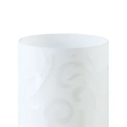 Candeeiro de Mesa com Cilindro de Vidro Branco e Motivo Floral GEO EGLO 91242
