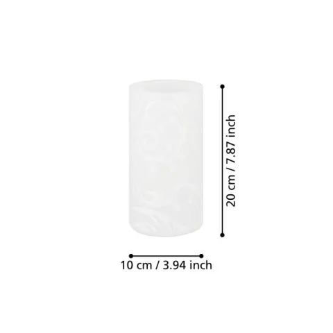 Candeeiro de Mesa com Cilindro de Vidro Branco e Motivo Floral GEO EGLO 91242