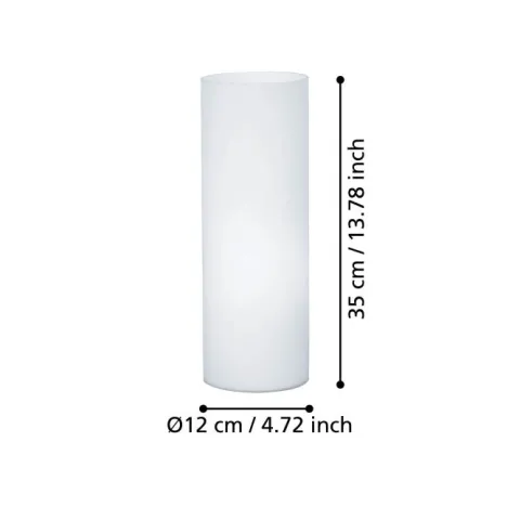 Candeeiro de Mesa com Cilindro de Vidro Opalino Mate GEO EGLO 81828