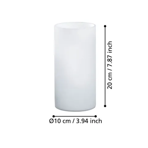 Candeeiro de Mesa com Cilindro de Vidro Opalino Branco GEO EGLO 81827