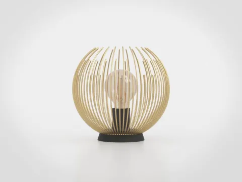 Candeeiro de Mesa com Corpo em Arame Dourado e Base Preta VENEZUELA EGLO 900168
