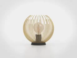 Candeeiro de Mesa com Corpo em Arame Dourado e Base Preta VENEZUELA EGLO 900168