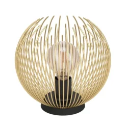 Candeeiro de Mesa com Corpo em Arame Dourado e Base Preta VENEZUELA EGLO 900168