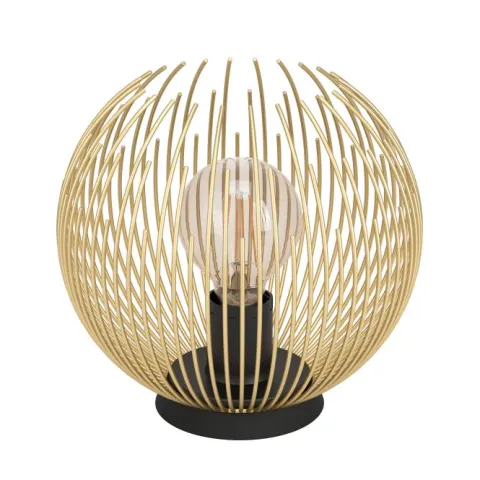 Candeeiro de Mesa com Corpo em Arame Dourado e Base Preta VENEZUELA EGLO 900168