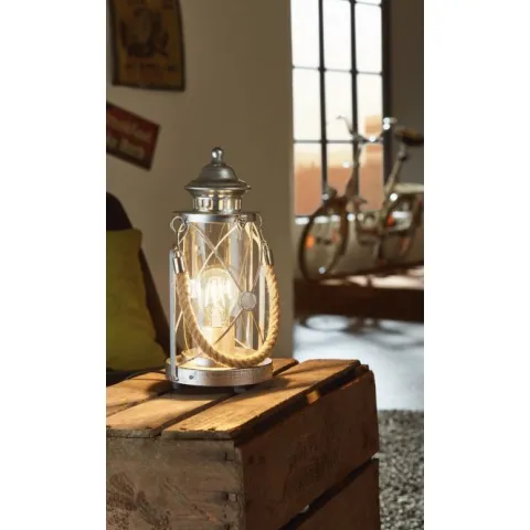 Candeeiro de Mesa com Estrutura em Aço e Vidro BRADFORD EGLO 49284