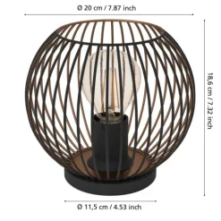 Candeeiro de Mesa com Estrutura em Grelha Preto e Cobre ALMANZORA EGLO 901872