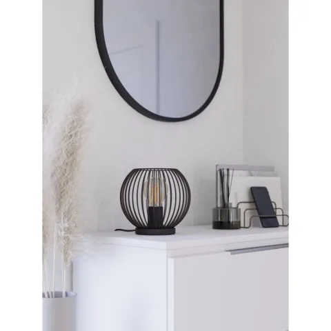 Candeeiro de Mesa com Estrutura em Grelha Preto e Cobre ALMANZORA EGLO 901872