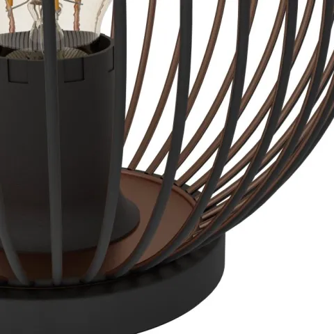Candeeiro de Mesa com Estrutura em Grelha Preto e Cobre ALMANZORA EGLO 901872