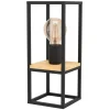 Candeeiro de Mesa com Estrutura em Metal Preto e Madeira LIBERTAD EGLO 99797
