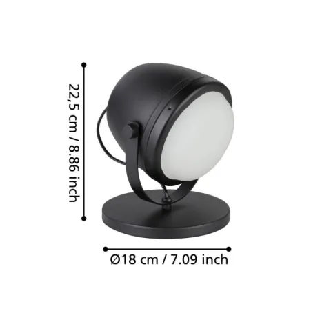 Candeeiro de Mesa com Foco Regulável e Metal Preto UPANEMA EGLO 390047