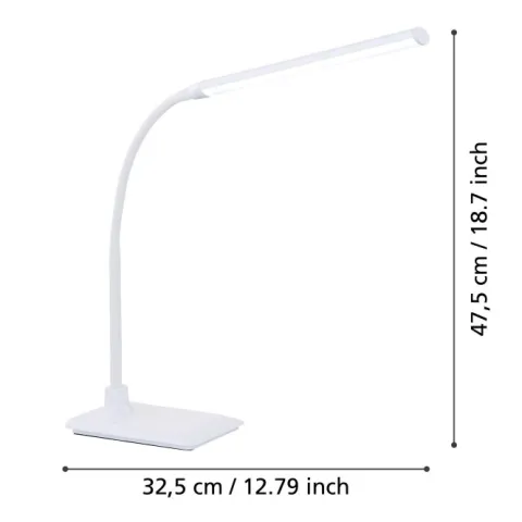 Candeeiro de Mesa com LED Branco Neutro e Cabeça Ajustável LAROA EGLO 96435