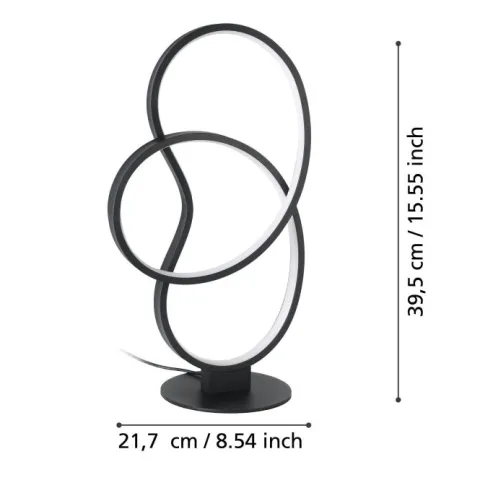 Candeeiro de Mesa com LED e Estrutura em Alumínio Preto GIANELLA EGLO 900951