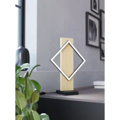 Candeeiro de Mesa com LED e Moldura Quadrada em Madeira BOYAL EGLO 901932