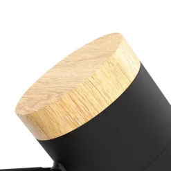 Candeeiro de Mesa com Projetores Ajustáveis Preto e Madeira CARTAGENA EGLO 390069