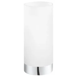 Candeeiro de Mesa com Vidro Acetinado Branco e Base Cromada DAMASCO 1 EGLO 95776