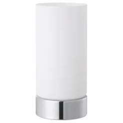 Candeeiro de Mesa com Vidro Acetinado Branco e Base Cromada DAMASCO 1 EGLO 95776