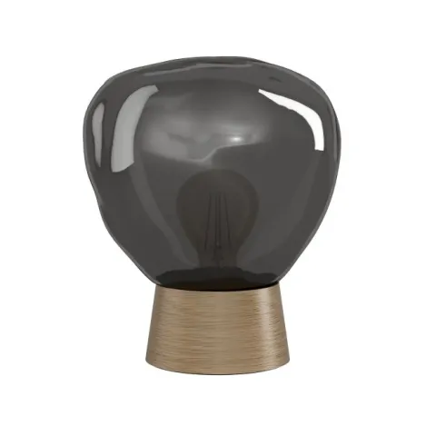 Candeeiro de Mesa com Vidro Fumado e Base em Madeira MAGACELA EGLO 390321