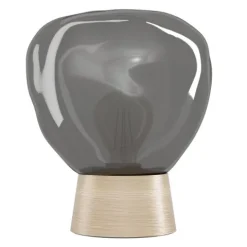 Candeeiro de Mesa com Vidro Fumado e Base em Madeira MAGACELA EGLO 390321