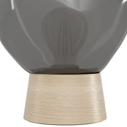 Candeeiro de Mesa com Vidro Fumado e Base em Madeira MAGACELA EGLO 390321