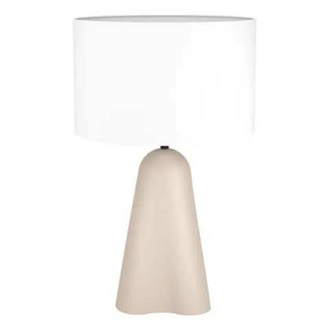 Candeeiro de Mesa em Cerâmica e Tecido Branco TOLLERIC EGLO 390365