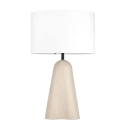 Candeeiro de Mesa em Cerâmica e Tecido Branco TOLLERIC EGLO 390365