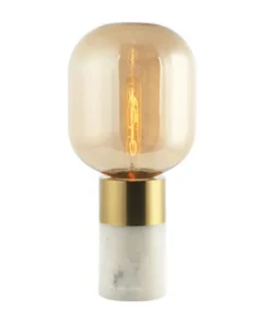 Candeeiro de Mesa GLASS AMBER BRASS 20253 - Zambelis