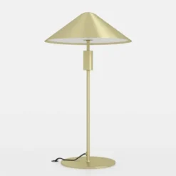 Candeeiro de Mesa LED com Abajur Cónico Latão Escovado PARAGUAY EGLO 390274