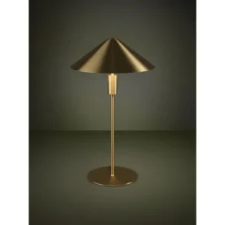 Candeeiro de Mesa LED com Abajur Cónico Latão Escovado PARAGUAY EGLO 390274