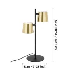 Candeeiro de mesa LED com base em aço e latão ALTAMIRA EGLO 39986