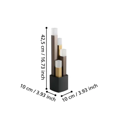 Candeeiro de Mesa LED com Base de Metal Preto e Dourado ESTANTERIOS EGLO 39907