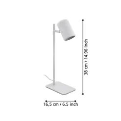 Candeeiro de Mesa LED com Cabeça Ajustável em Metal Branco CEPPINO EGLO 98856