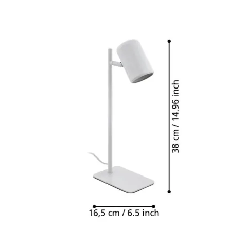 Candeeiro de Mesa LED com Cabeça Ajustável em Metal Branco CEPPINO EGLO 98856