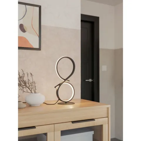 Candeeiro de Mesa LED com Design Curvo em Preto e Branco SERPINS EGLO 901269