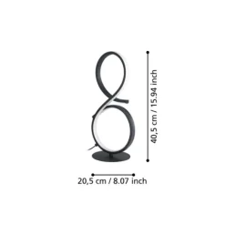 Candeeiro de Mesa LED com Design Curvo em Preto e Branco SERPINS EGLO 901269