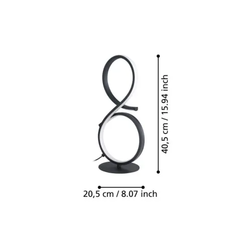 Candeeiro de Mesa LED com Design Curvo em Preto e Branco SERPINS EGLO 901269